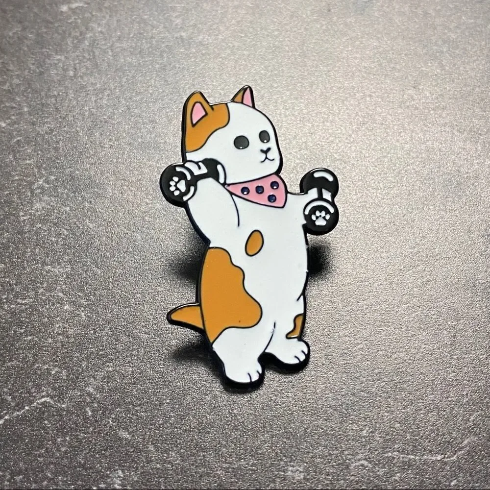 Fit Kitty Enamel Pin/ Brooch Lapel